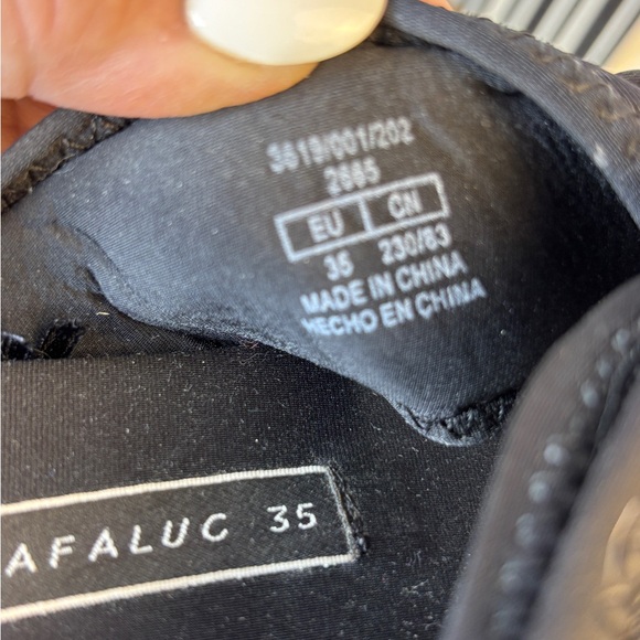 Zara‎ Trafaluc Slide Sandals Black/White with Jute Woman’s 35/Fits US 6.5-7 - Picture 7 of 8